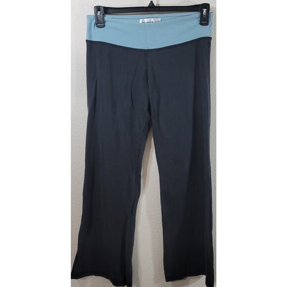 Jones New York Sport Black Blue Waist Band Leggings Medium Lightweight Stretchy - Picture 1 of 5